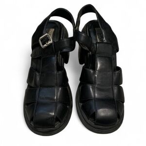 Y2K Lower East Side Black Chunky Sandal Heels Size 8